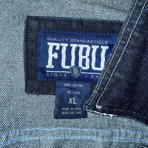Fubu Vintage 1990’s Men’s Blue Denim Trucker Jean Jacket Size XL - Picture 13 of 15